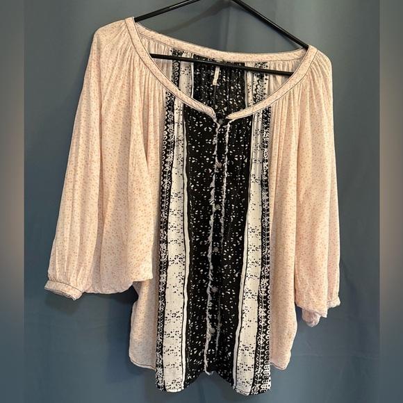 Free People Multicolor Batik Prairie Blouse | XS | Button Front - Picture 2 of 4